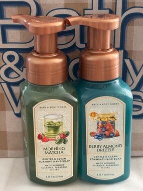 Bath & Body Works Morning Matcha and Berry Almond Drizzle Foaming Hand Soaps